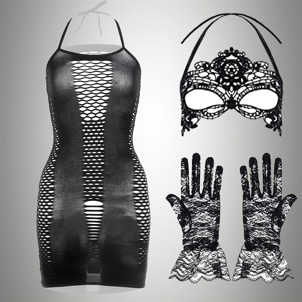 3 IN 1 Set Exotic Dress+Mesh J – Bodystocking Fishnet recenzja i cena
