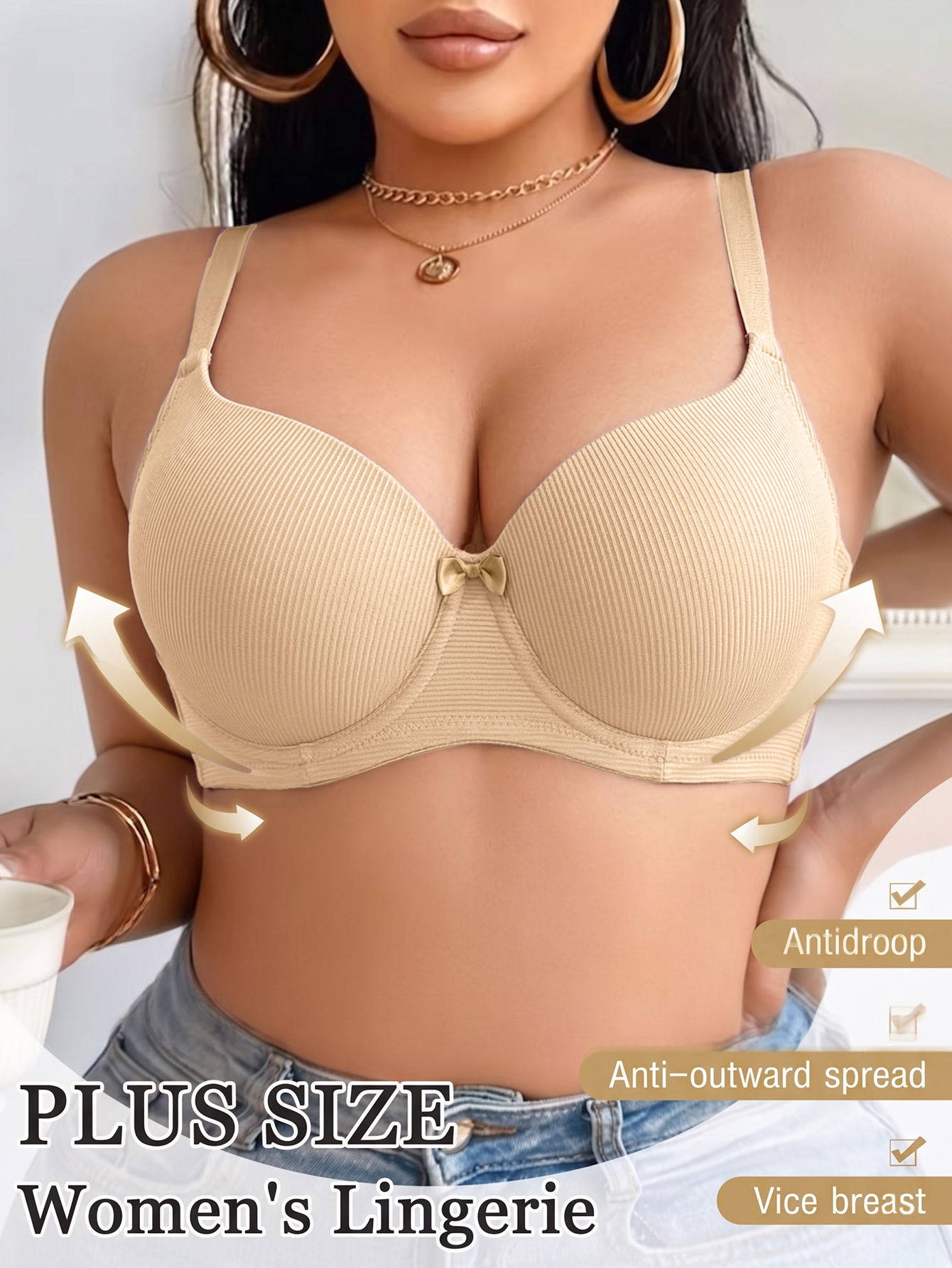 Plus Size Women Bra Thin Cup U – Push Up Bra Padded recenzja i cena