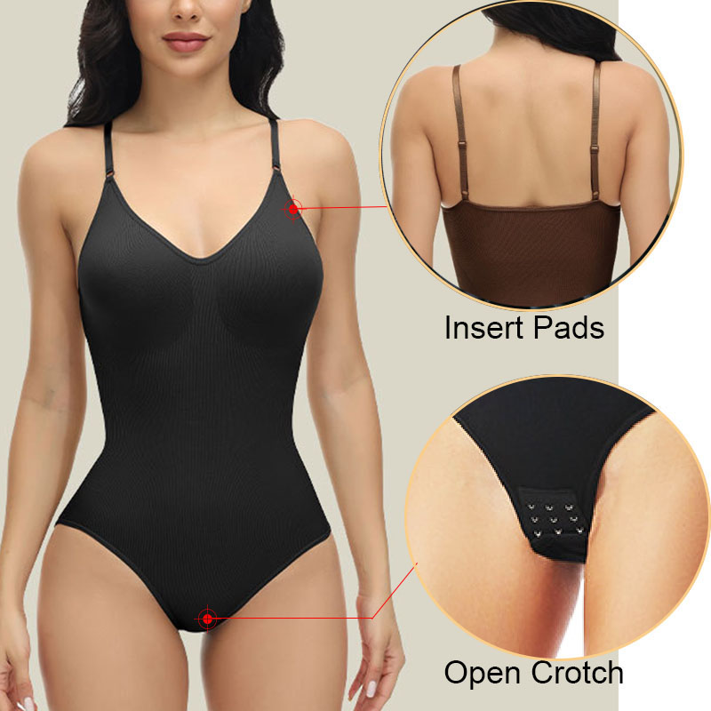 GUUDIA V Neck Spaghetti Strap  – Shapewear Bodysuit Firm recenzja i cena