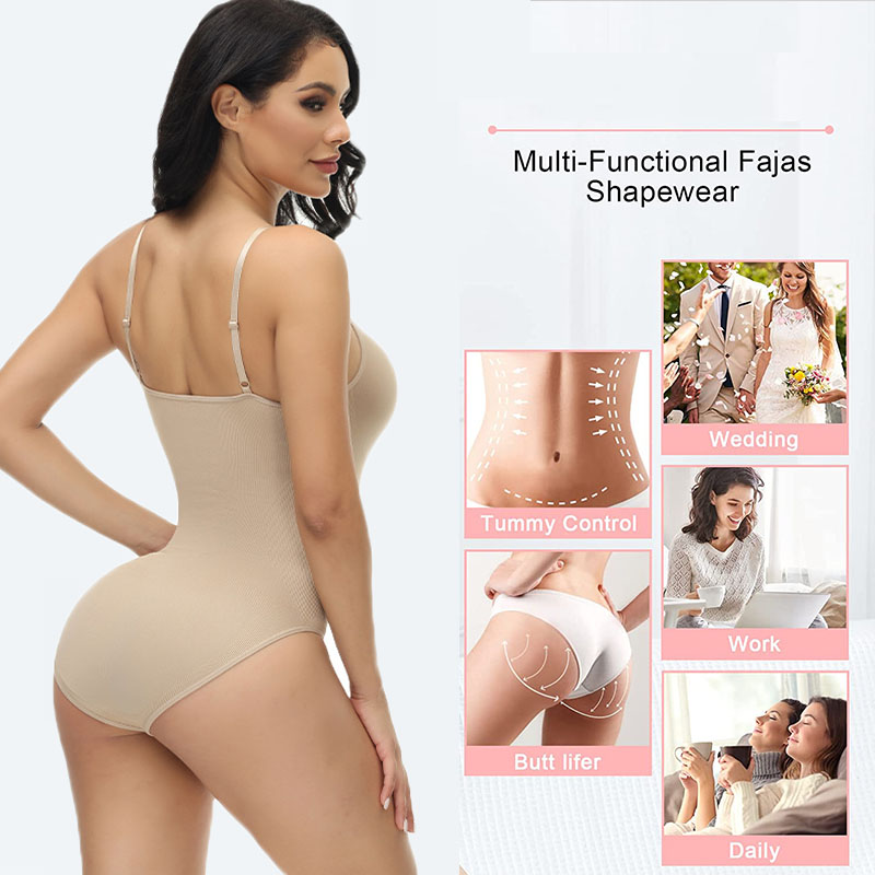 GUUDIA V Neck Spaghetti Strap  – Shapewear Bodysuit Firm recenzja i cena