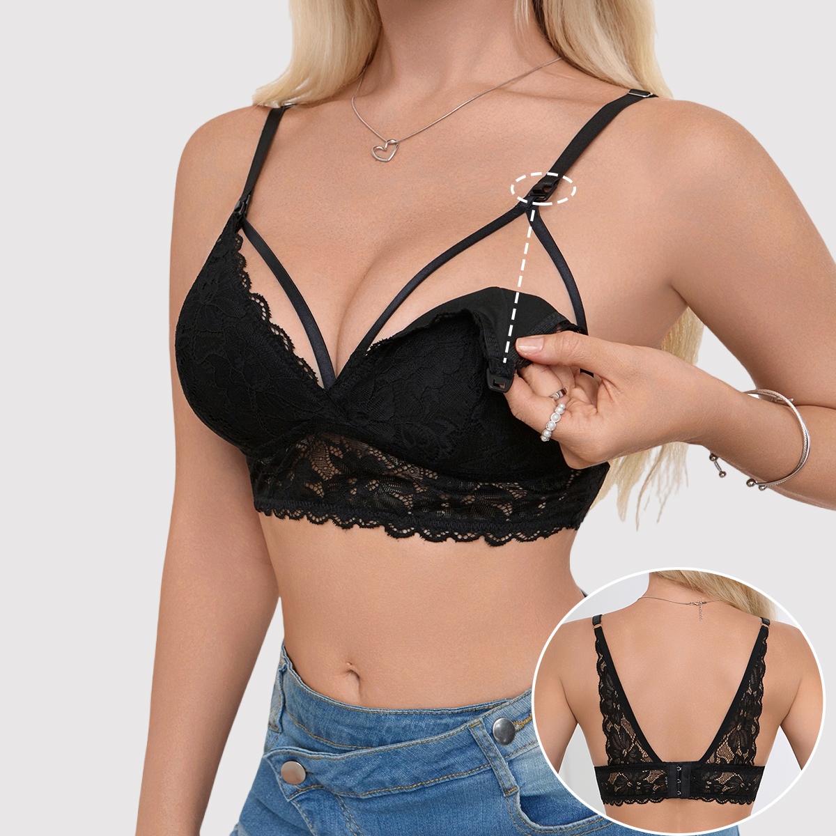 Sexy Hollow Out Lace Nursing B – Nursing Bra Sleep recenzja i cena