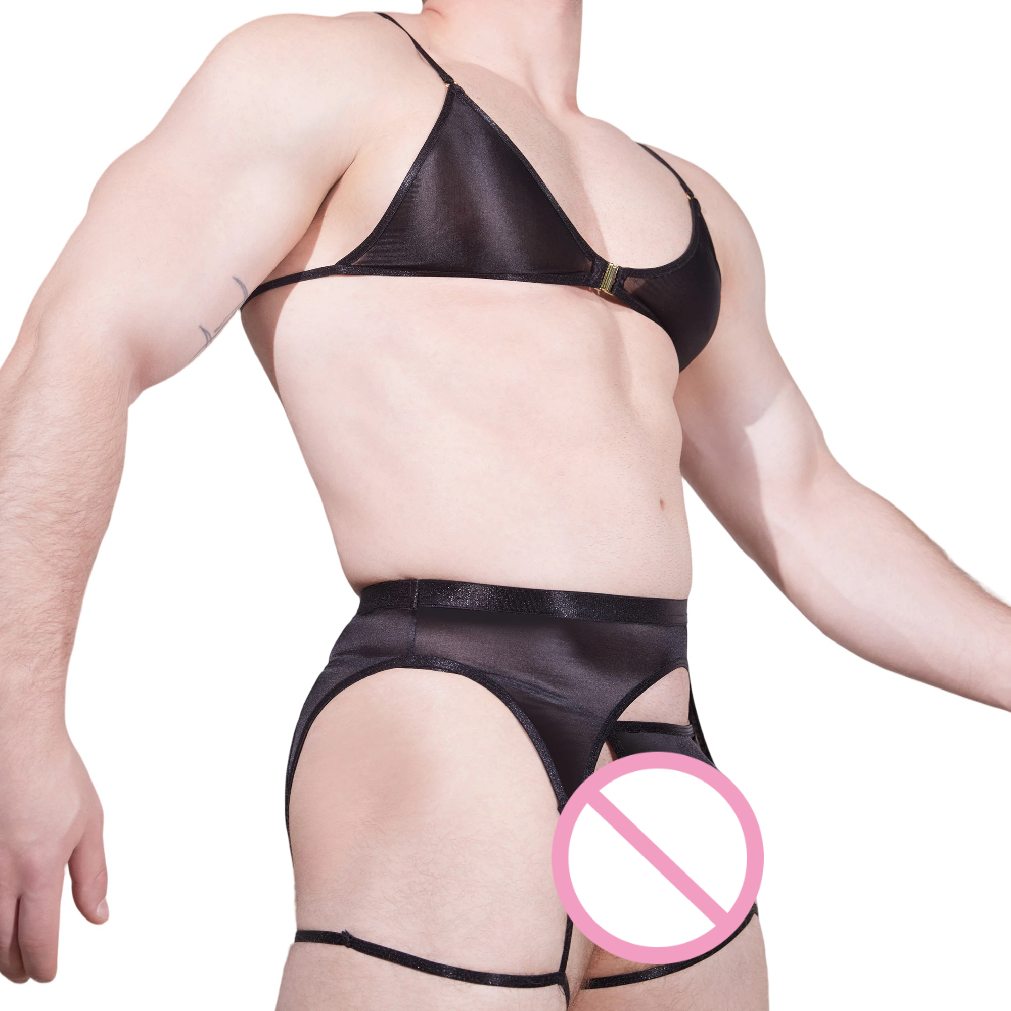 Men Novelty See-through Lace L – Garter Belt Set recenzja i cena