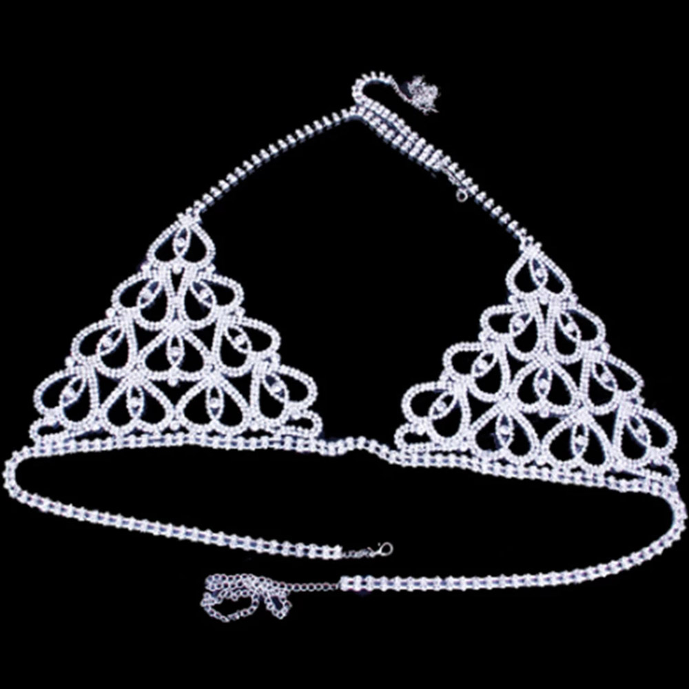 Fashion Rhinestone Heart Bra T – Thong Bikini Women recenzja i cena