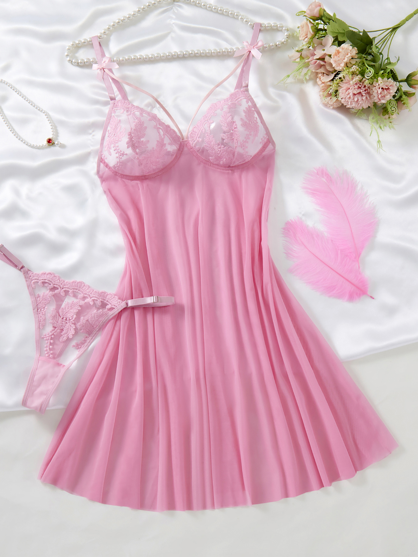 Elegant Tempting Lace Nightgow – Babydoll Chemise Night recenzja i cena