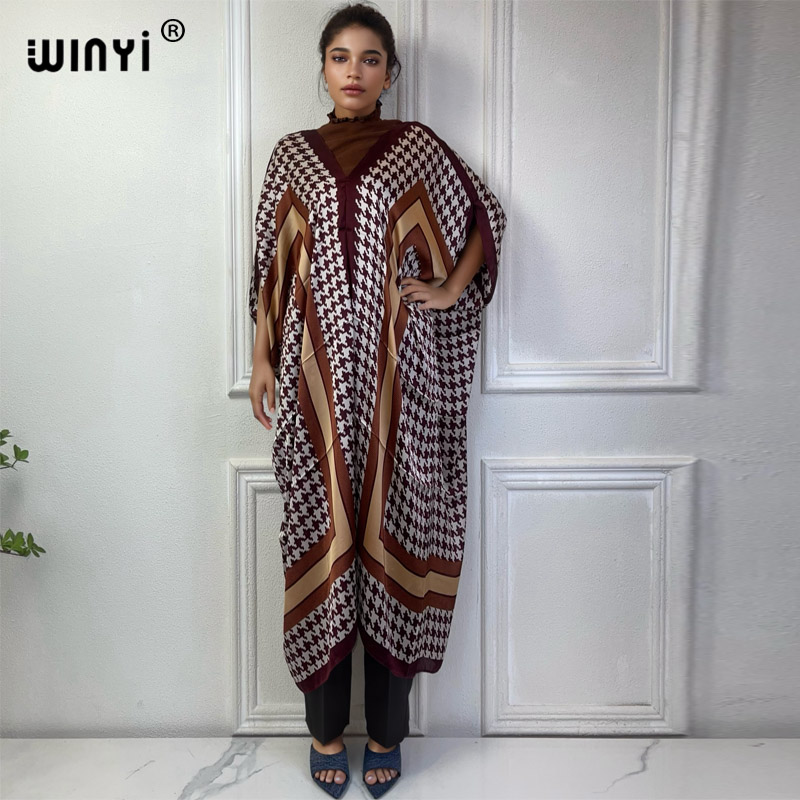 WINYI Summer african V-neck dr – Robe Silk Women recenzja i cena