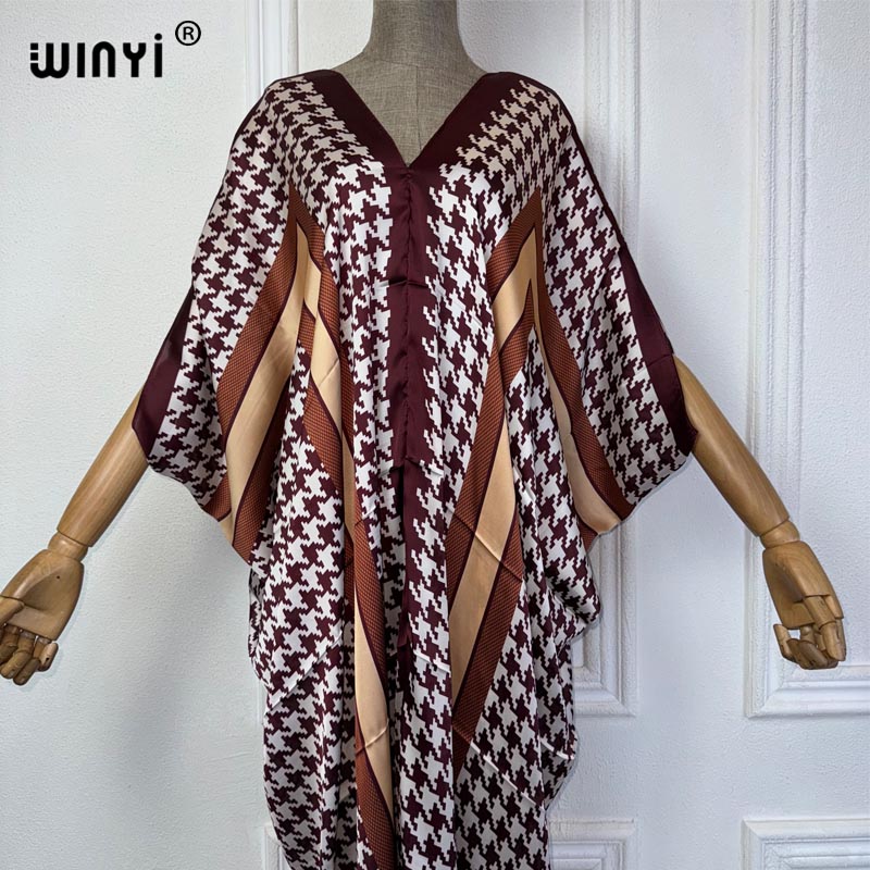 WINYI Summer african V-neck dr – Robe Silk Women recenzja i cena
