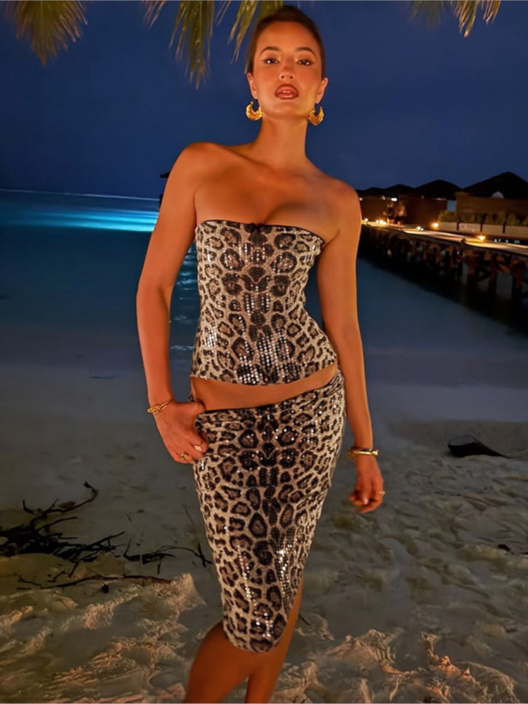 Woman 2 Piece Set Outfit Sexy  – Strapless Bra Backless recenzja i cena
