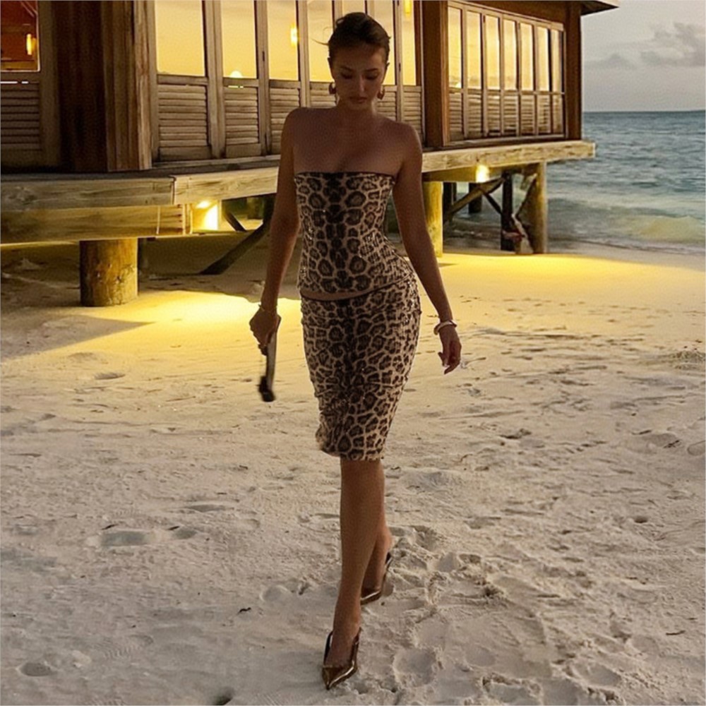 Woman 2 Piece Set Outfit Sexy  – Strapless Bra Backless recenzja i cena