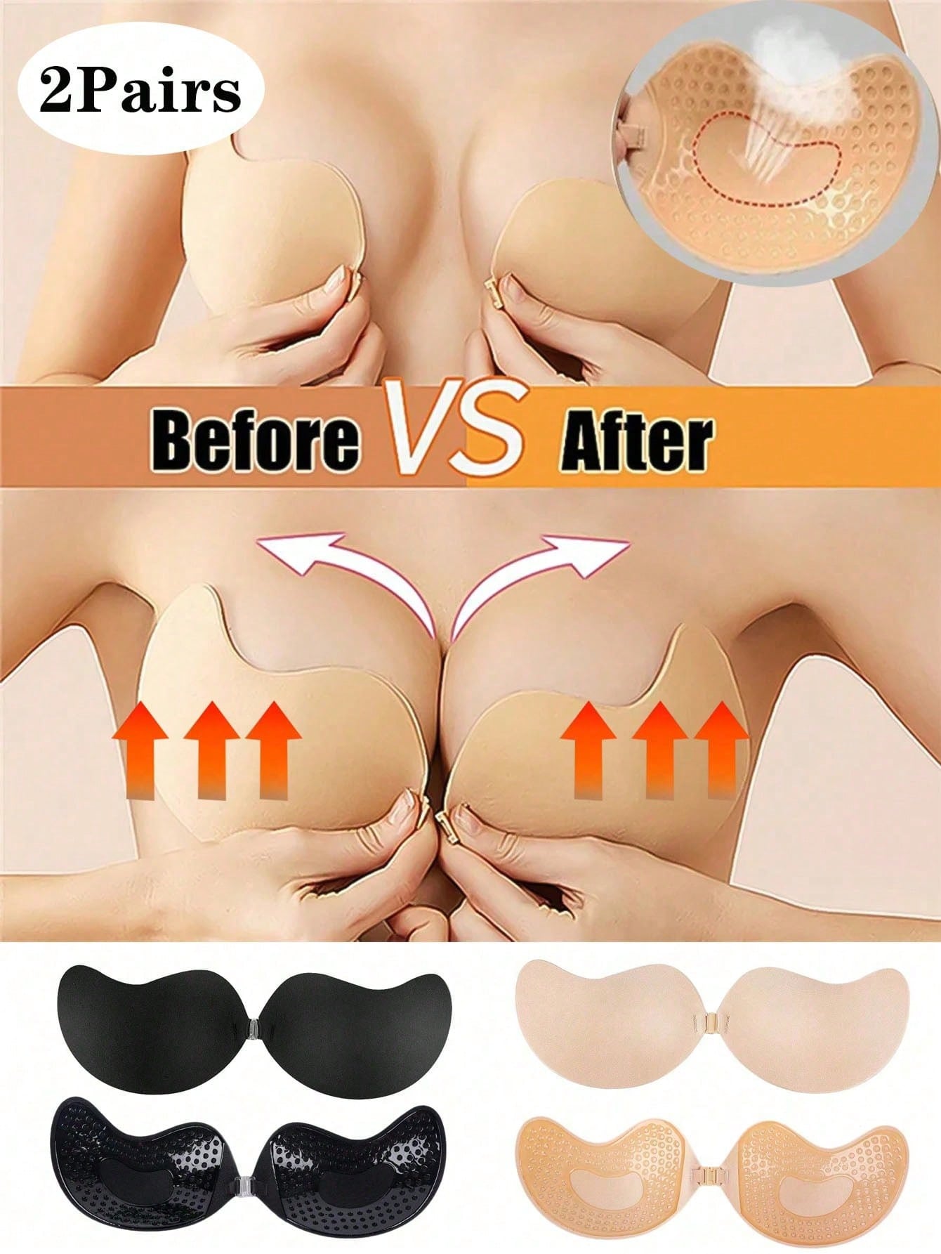 2-pack Women's Self-Adhesive I – Push Up Bra Padded recenzja i cena