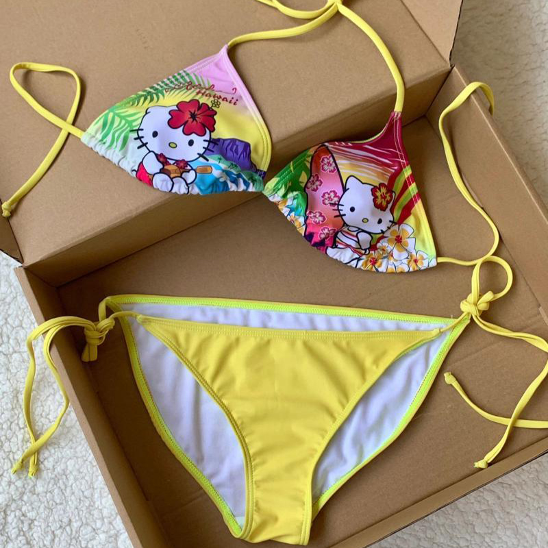 Y2K Girls Kawaii Hello Kittys  – Thong Bikini Women recenzja i cena