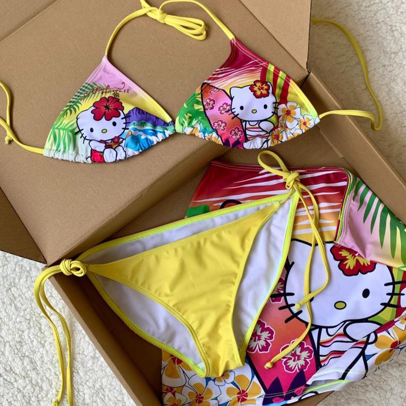 Y2K Girls Kawaii Hello Kittys  – Thong Bikini Women recenzja i cena