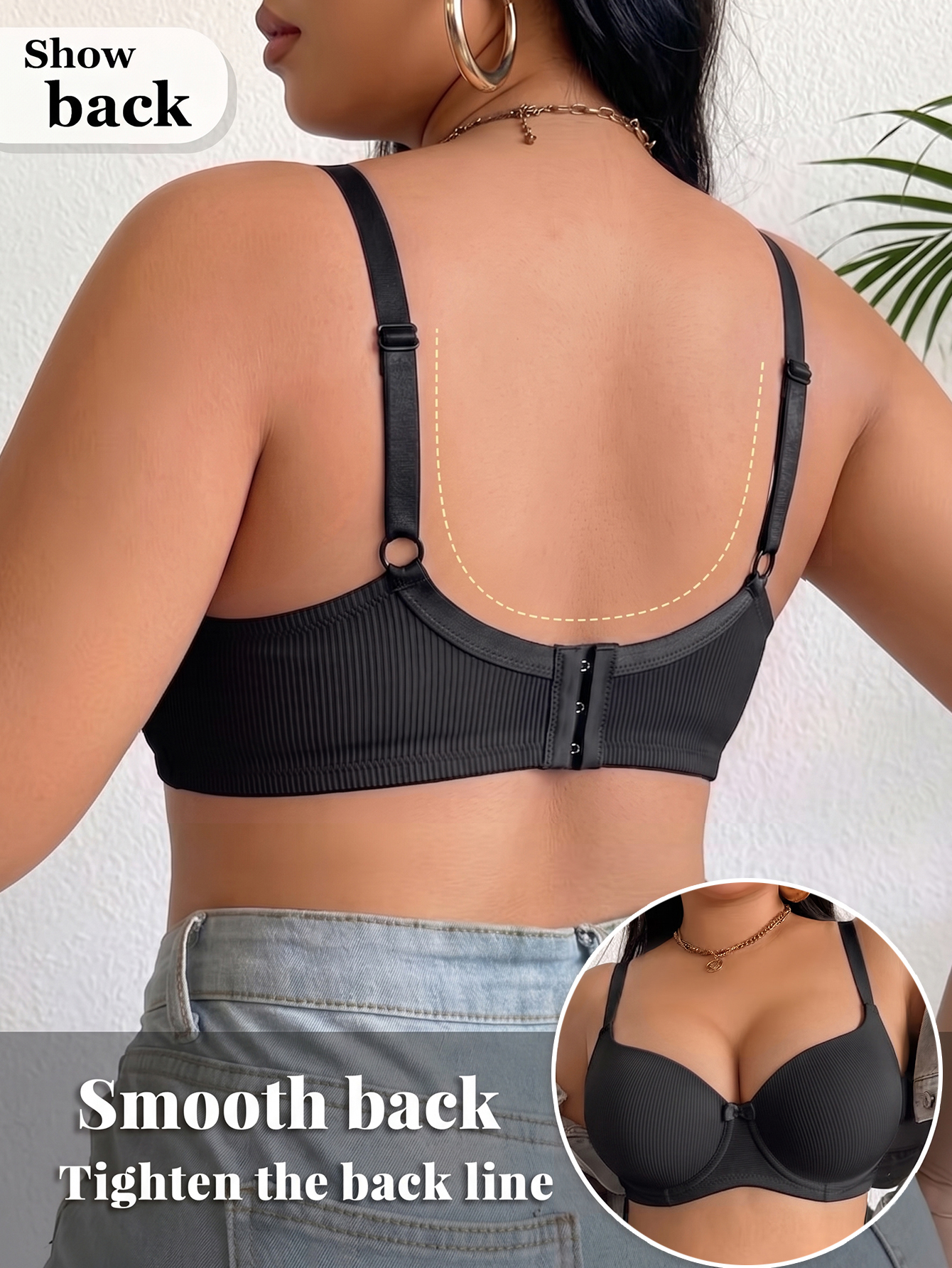 Plus Size Ribbed Women Bra Thi – Push Up Bra Padded recenzja i cena