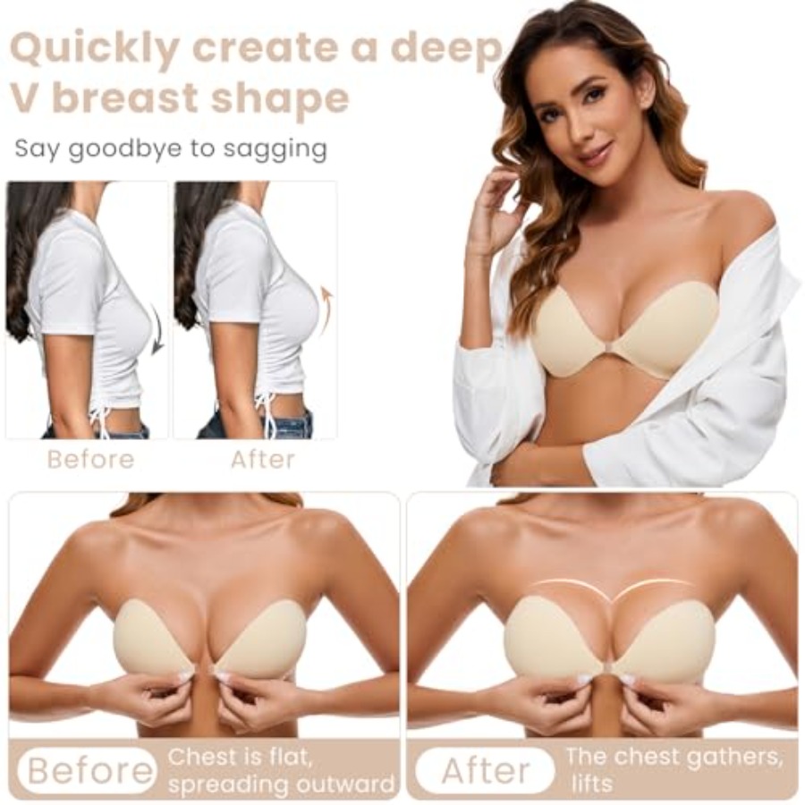 RELIRELIA Women's Sticky Self  – Strapless Bra Backless recenzja i cena