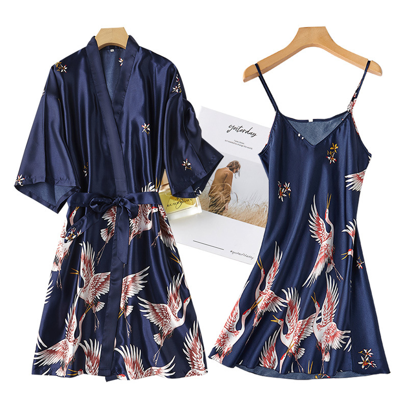 Burgundy Women 2PCS Faux Silk  – Robe Silk Women recenzja i cena